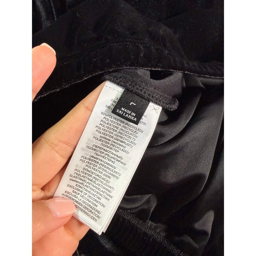 Lauren Ralph Lauren Pajama Set Women's Medium Black Velour 2 Piece Sleepwear - Picture 8 of 16